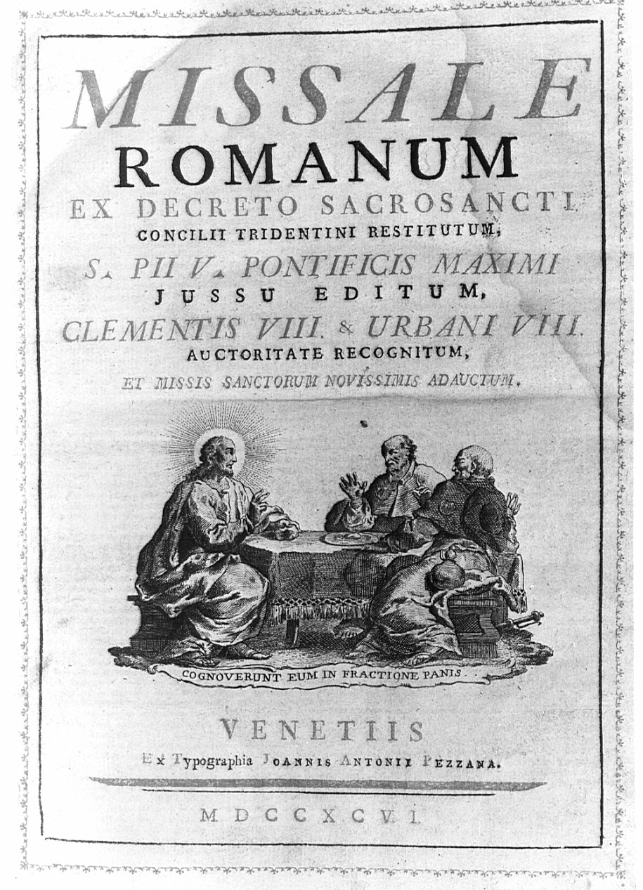 cena in Emmaus (stampa, elemento d'insieme) - ambito italiano (sec. XVIII)