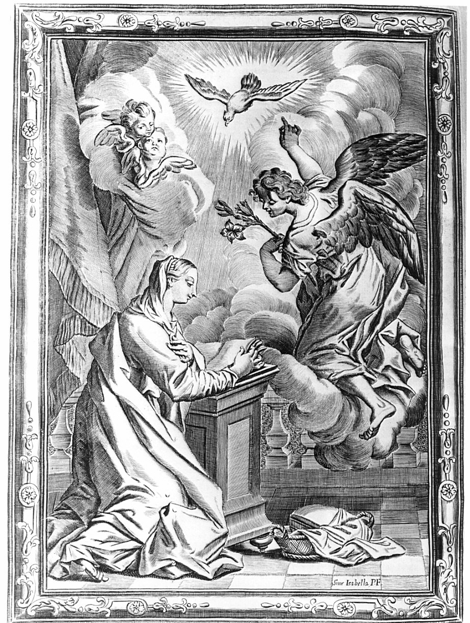 Annunciazione (stampa, elemento d'insieme) di Piccini Isabella (sec. XVIII)