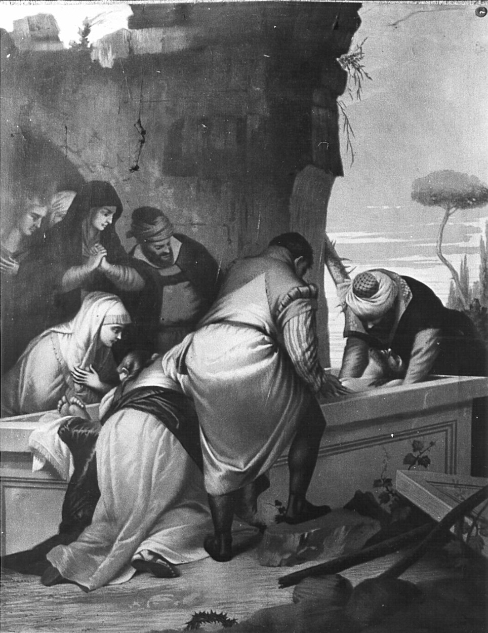 stazione XIV: Gesù deposto nel sepolcro (stampa) - ambito lombardo (sec. XIX)