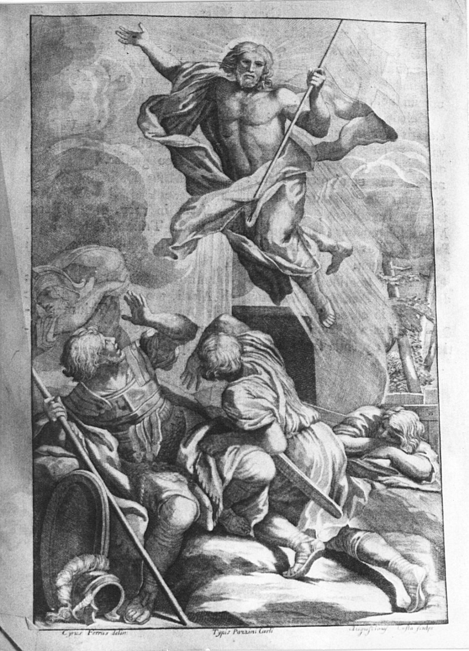resurrezione di Cristo (stampa) di Costa Augusto (sec. XVIII)