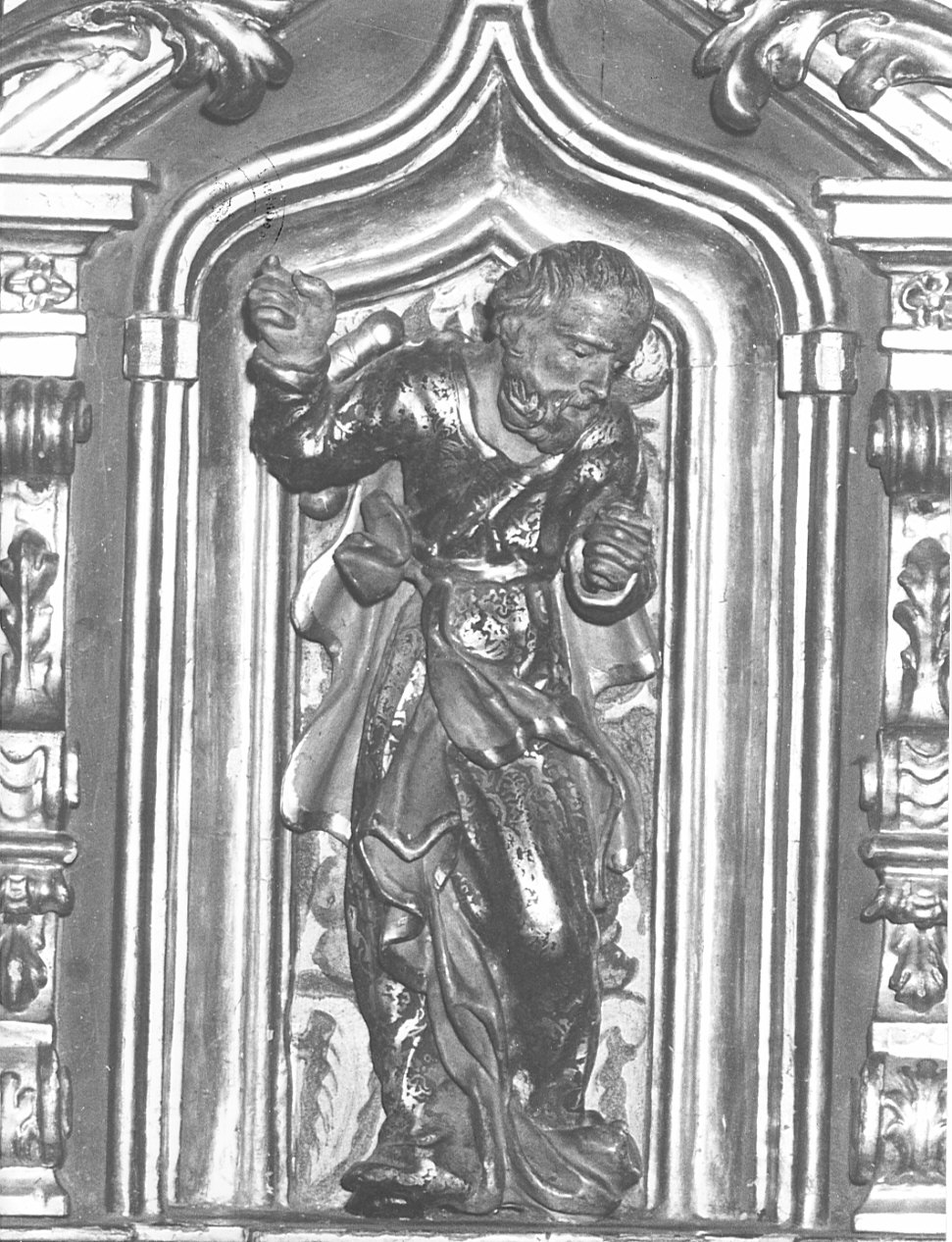 San Domenico (?) (statuetta, elemento d'insieme) - bottega bergamasca (fine/inizio secc. XVII/ XVIII)