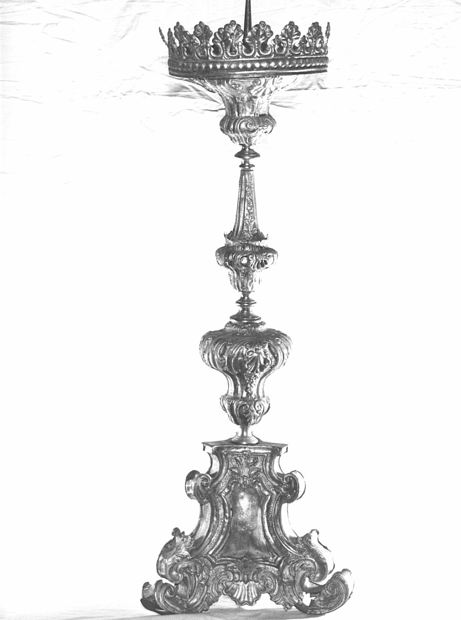 candeliere d'altare, serie - bottega lombarda (metà sec. XVIII)