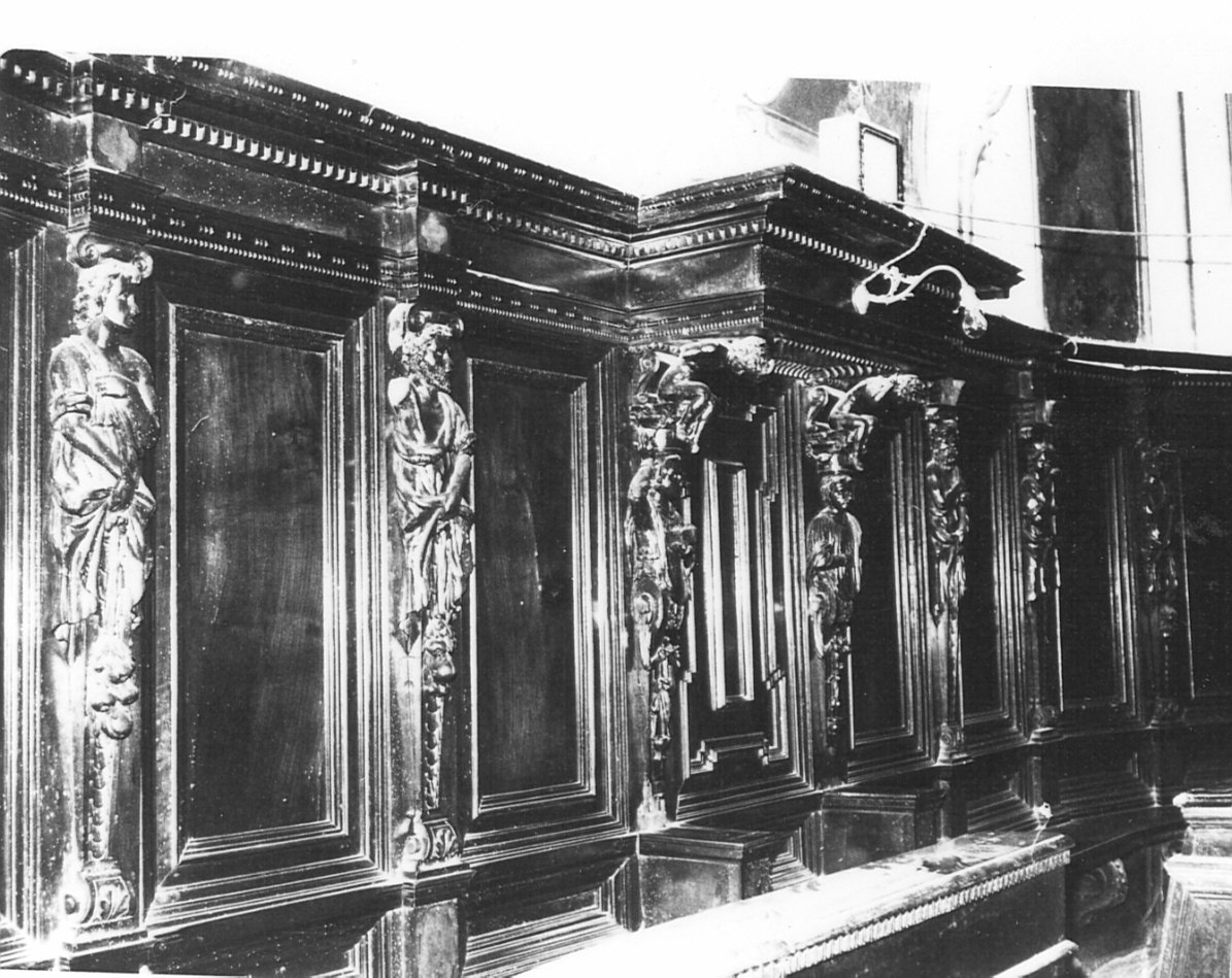 stalli del coro, insieme - bottega lombarda (seconda metà sec. XVII)