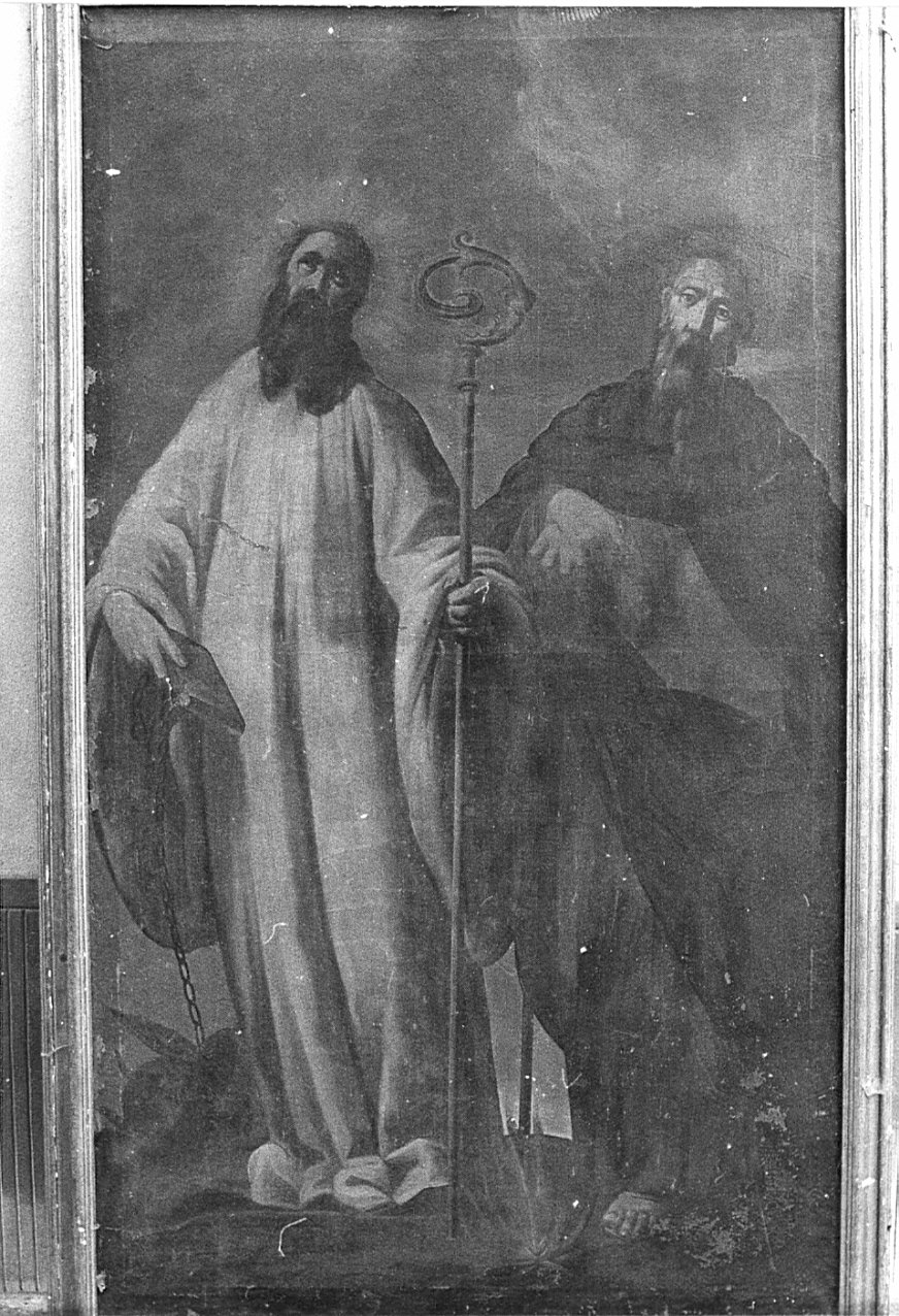 San Bernardo da Mentone e Sant'Antonio Abate (dipinto, opera isolata) - ambito veneto (sec. XVIII)
