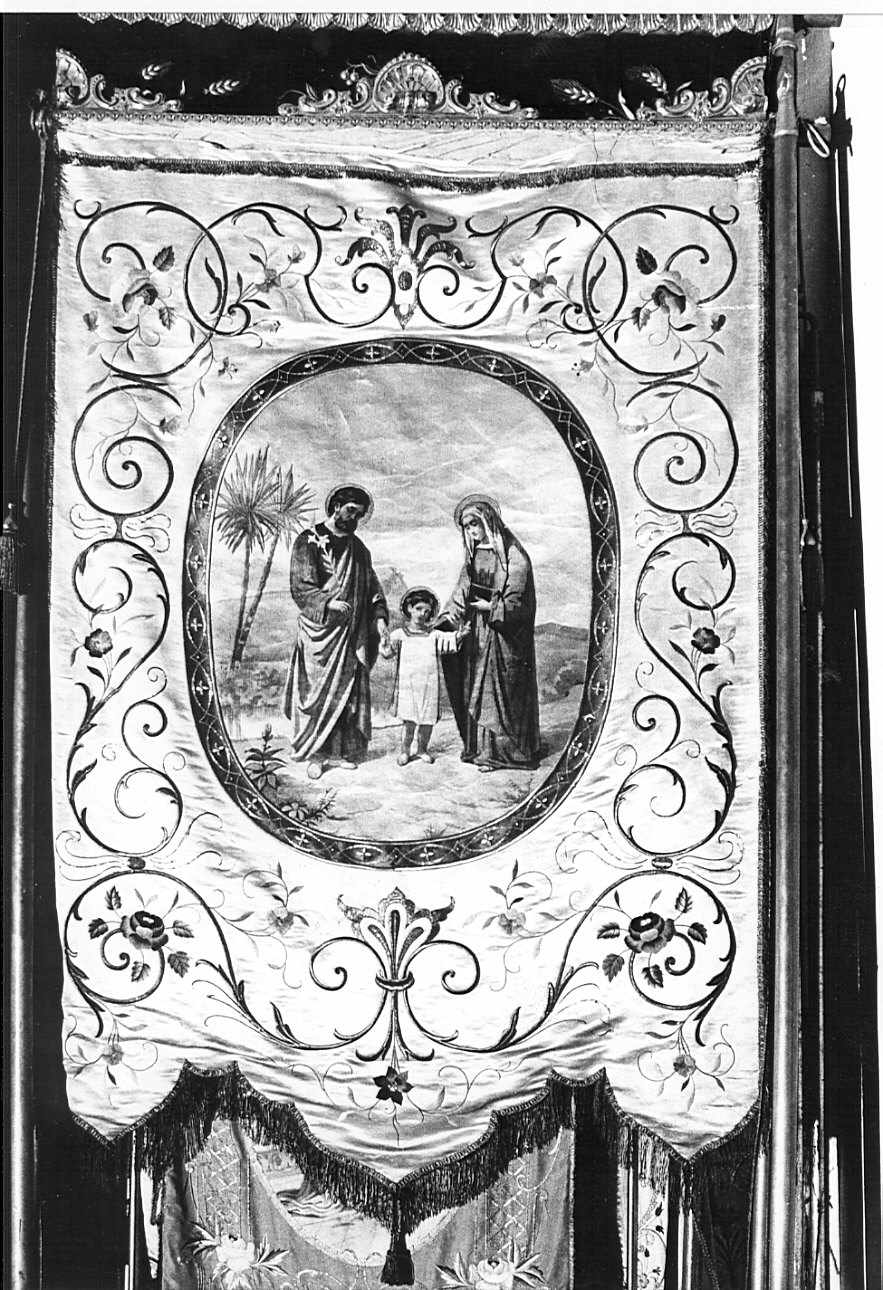 Sacra Famiglia (stendardo processionale, opera isolata) - manifattura lombarda (inizio sec. XIX)