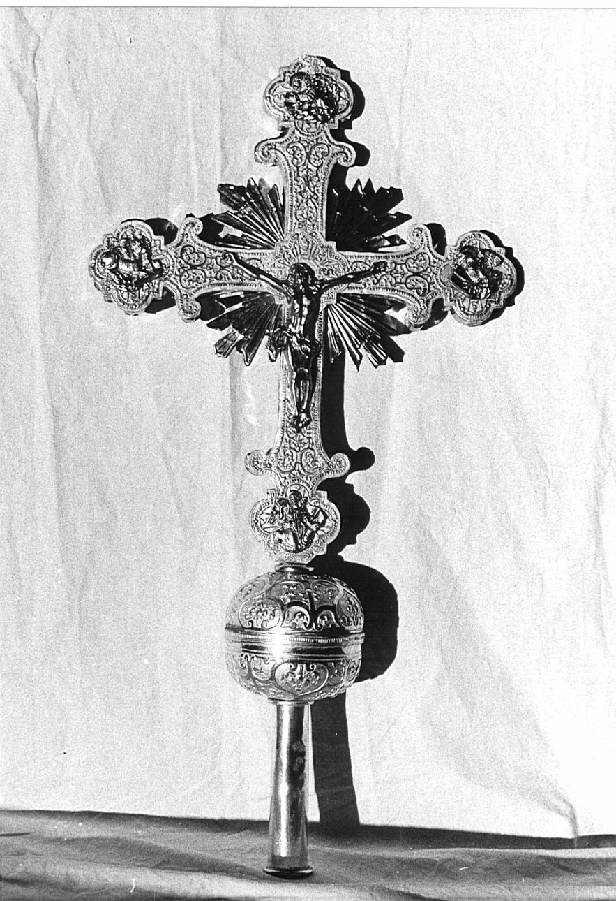 croce processionale, opera isolata - bottega lombarda (sec. XVIII)