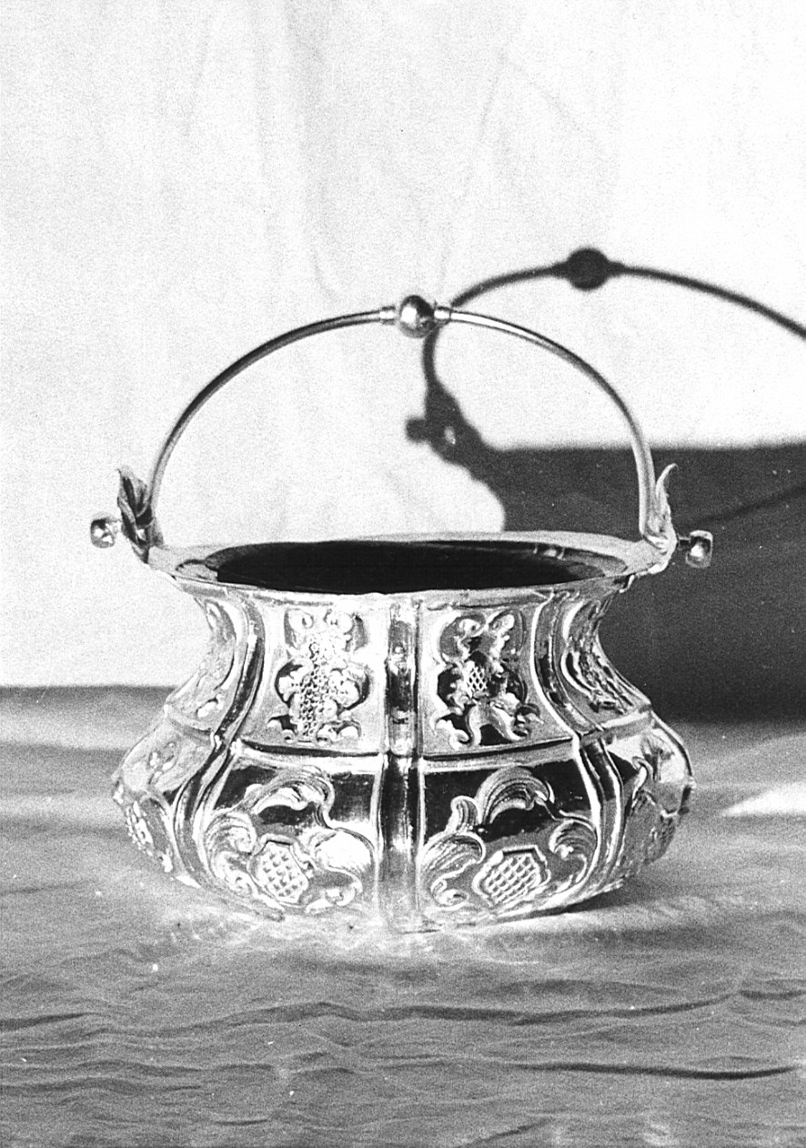 secchiello per l'acqua benedetta, opera isolata - bottega lombarda (sec. XVIII)