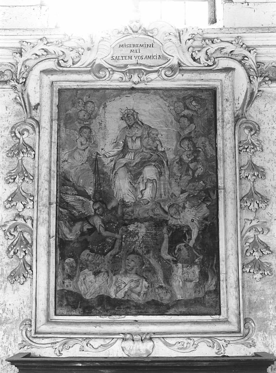 Madonna che intercede per le anime del purgatorio (dipinto, opera isolata) - ambito lombardo (sec. XVII)