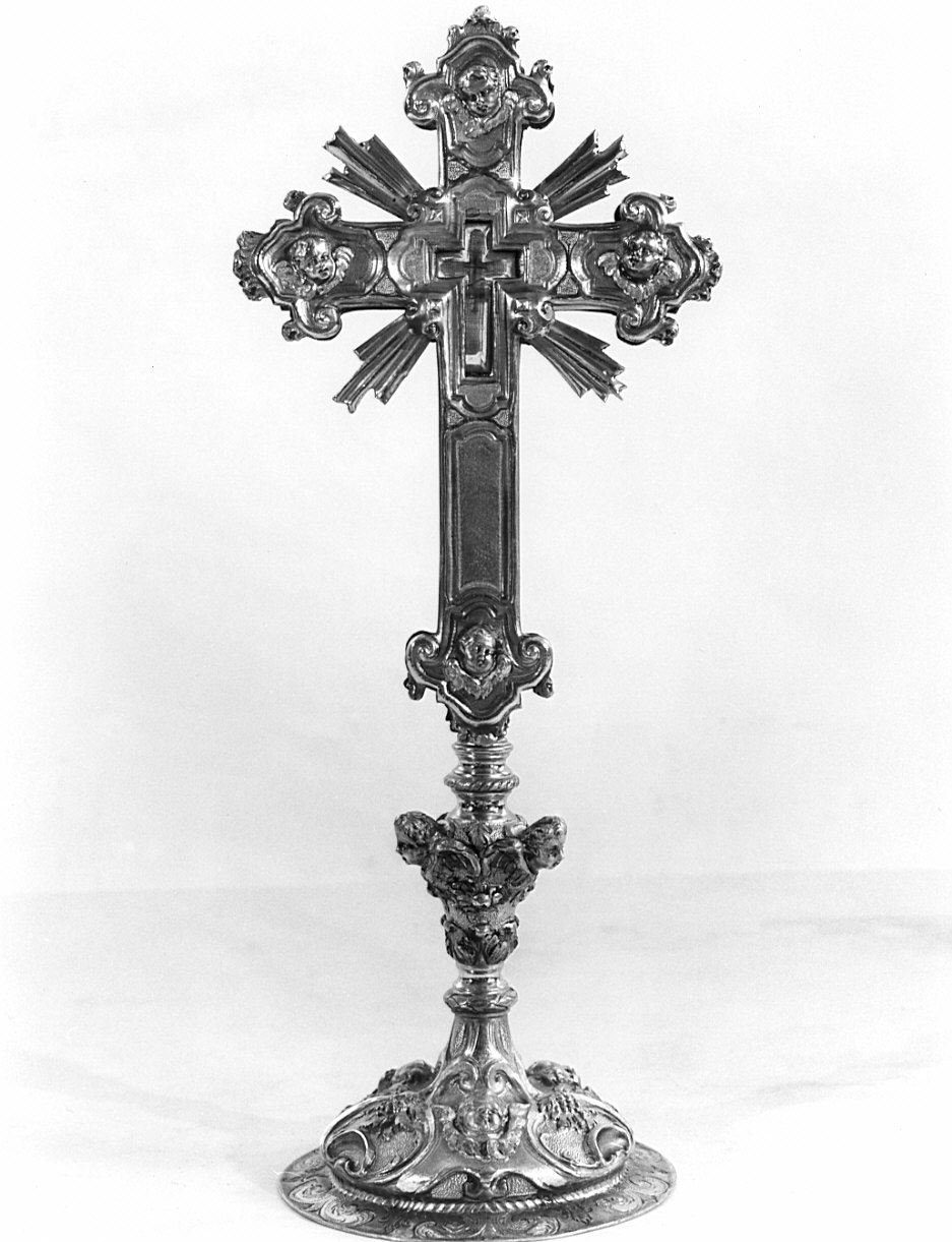 reliquiario - a croce, opera isolata - bottega lombarda (sec. XVIII)