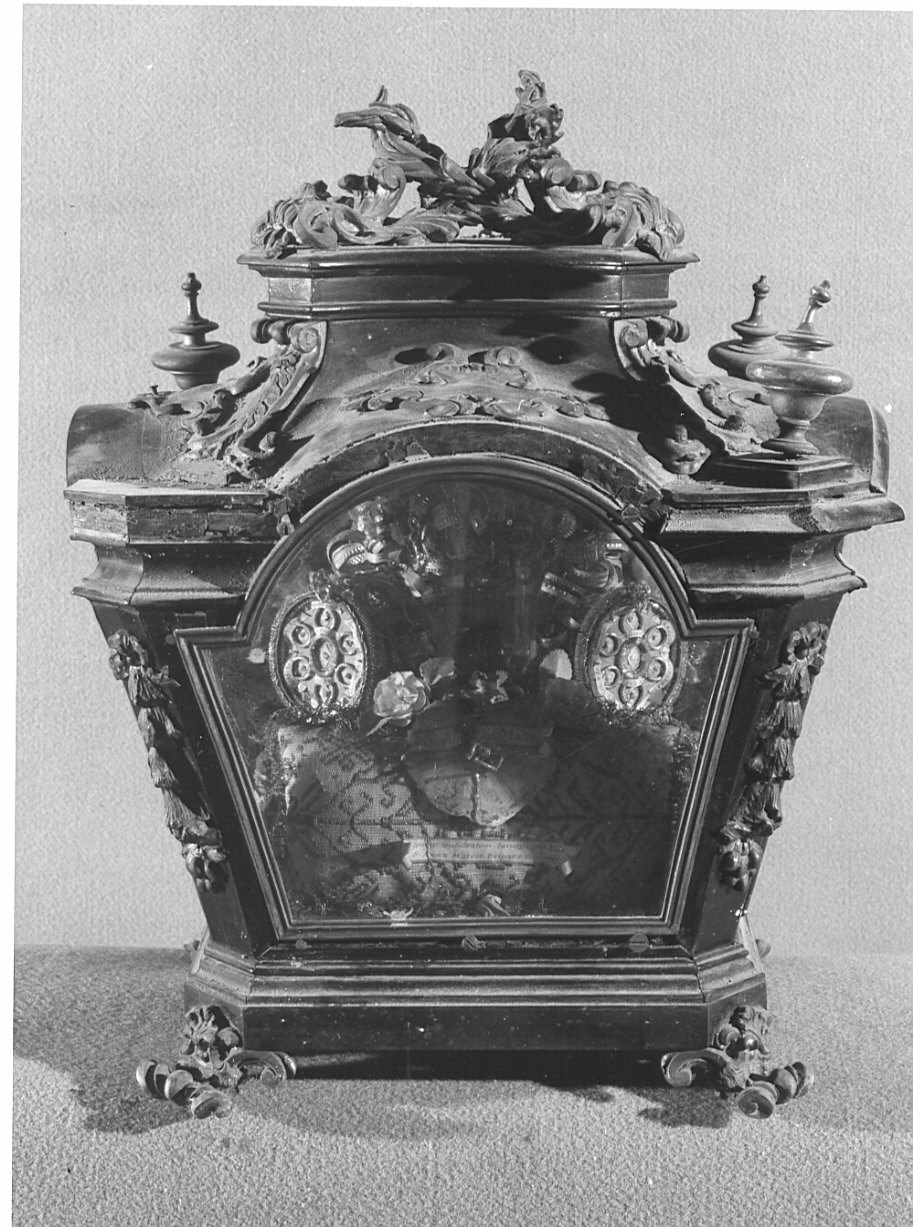 reliquiario a teca, opera isolata - bottega lombarda (sec. XVIII)
