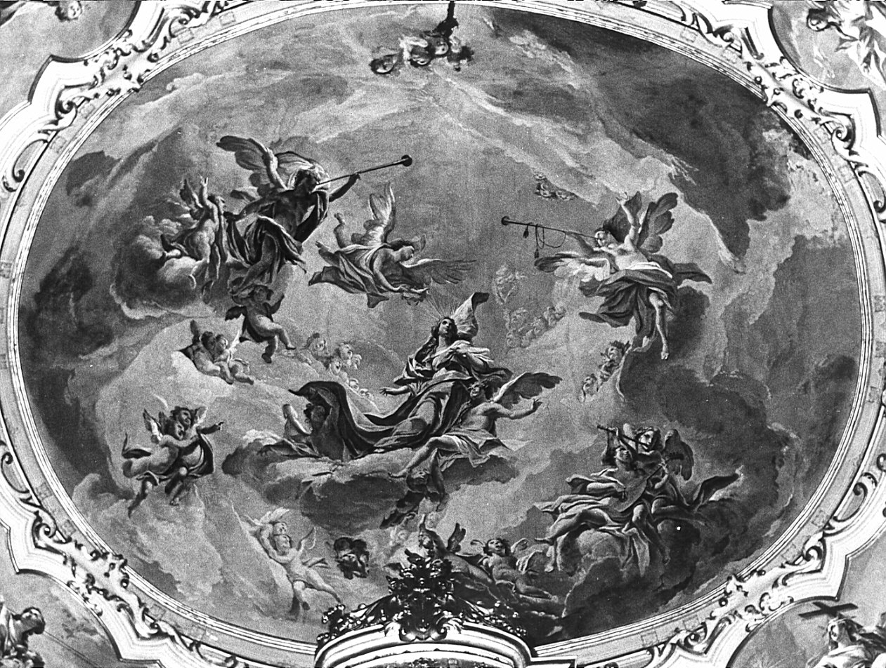 Madonna in gloria (dipinto, opera isolata) di Savanni Francesco (attribuito) (seconda metà sec. XVIII)