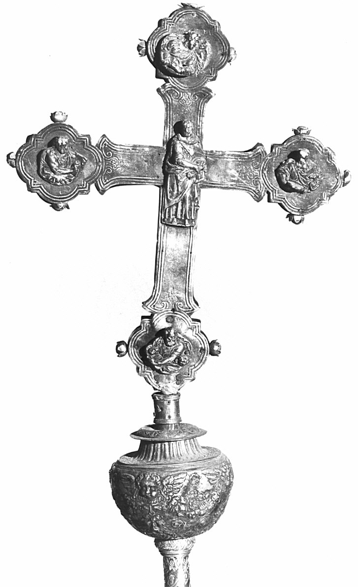 croce processionale, opera isolata - bottega bergamasca (seconda metà sec. XVI)