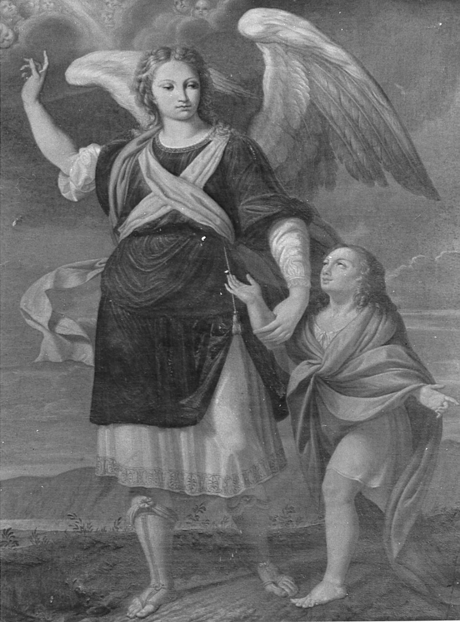 angelo custode (dipinto, opera isolata) - ambito bergamasco (fine sec. XVIII)