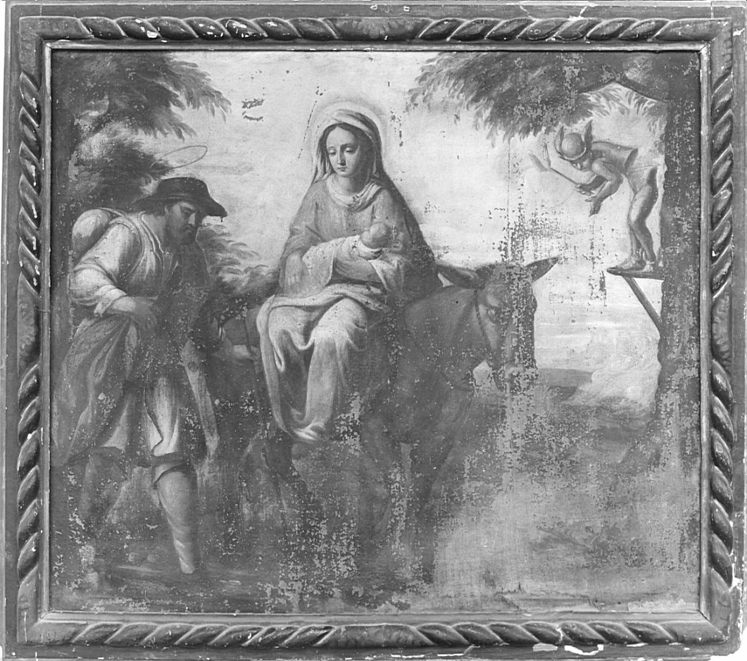 fuga in Egitto (dipinto, opera isolata) - ambito veneto (fine/inizio secc. XVII/ XVIII)