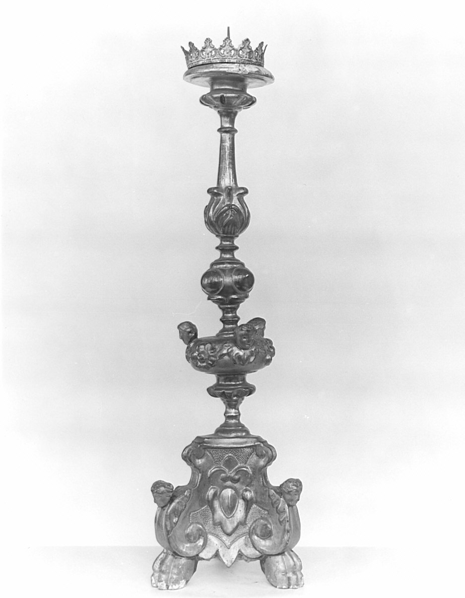 candeliere d'altare, serie - bottega bergamasca (fine/inizio secc. XVII/ XVIII)