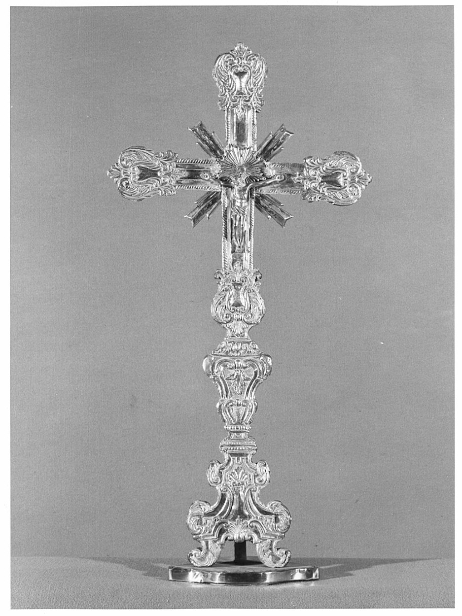 croce d'altare, opera isolata - bottega lombarda (sec. XVIII, sec. XIX)