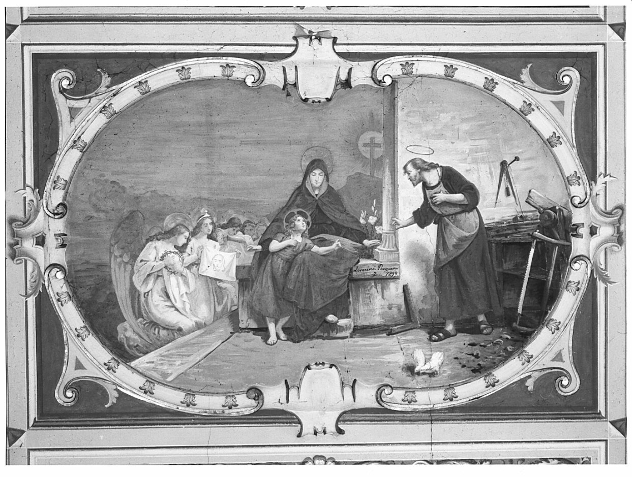 Sacra Famiglia (dipinto, opera isolata) di Loverini Ponziano (sec. XIX)