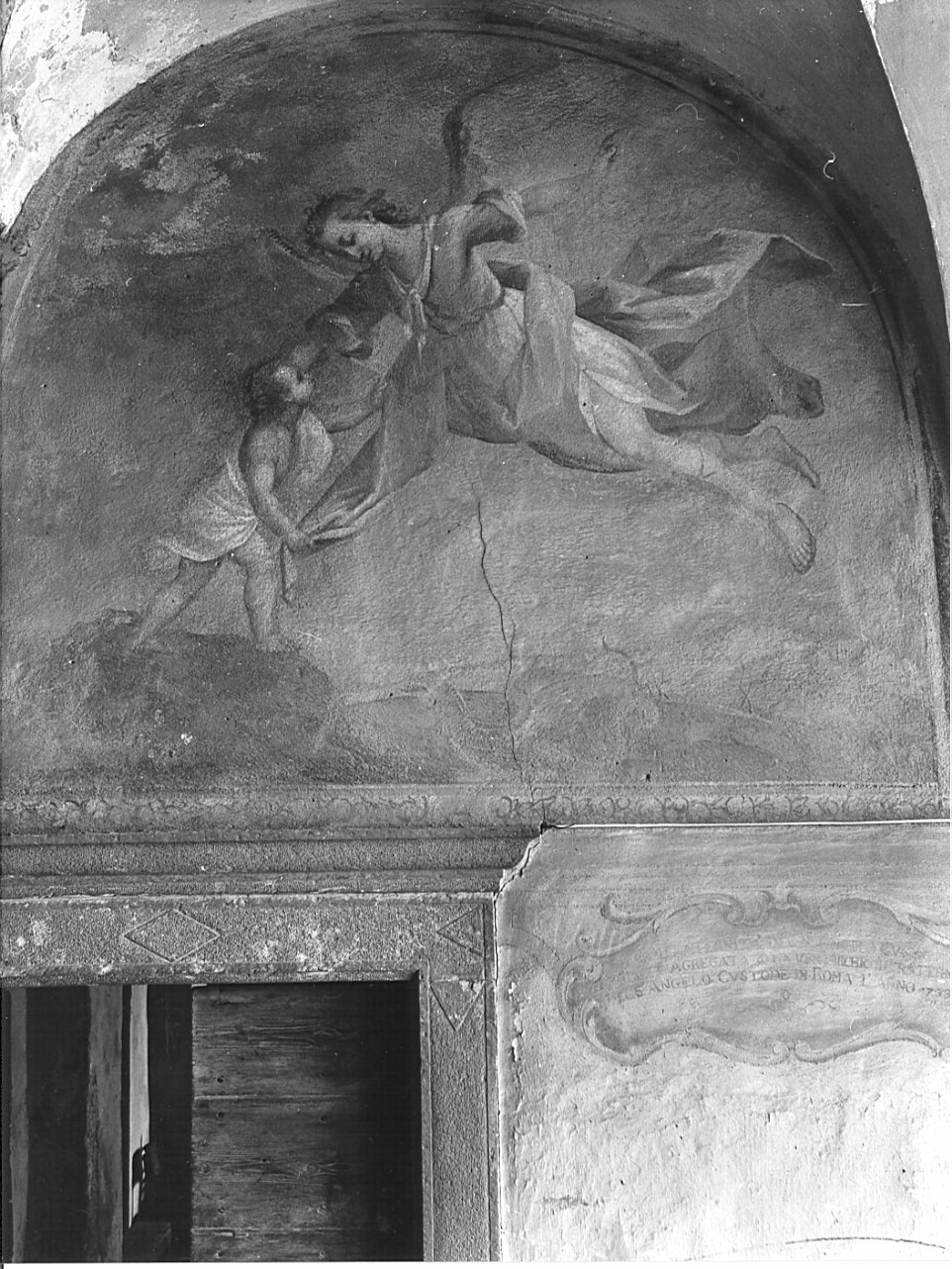 angelo custode (dipinto, opera isolata) - ambito lombardo (sec. XVIII)