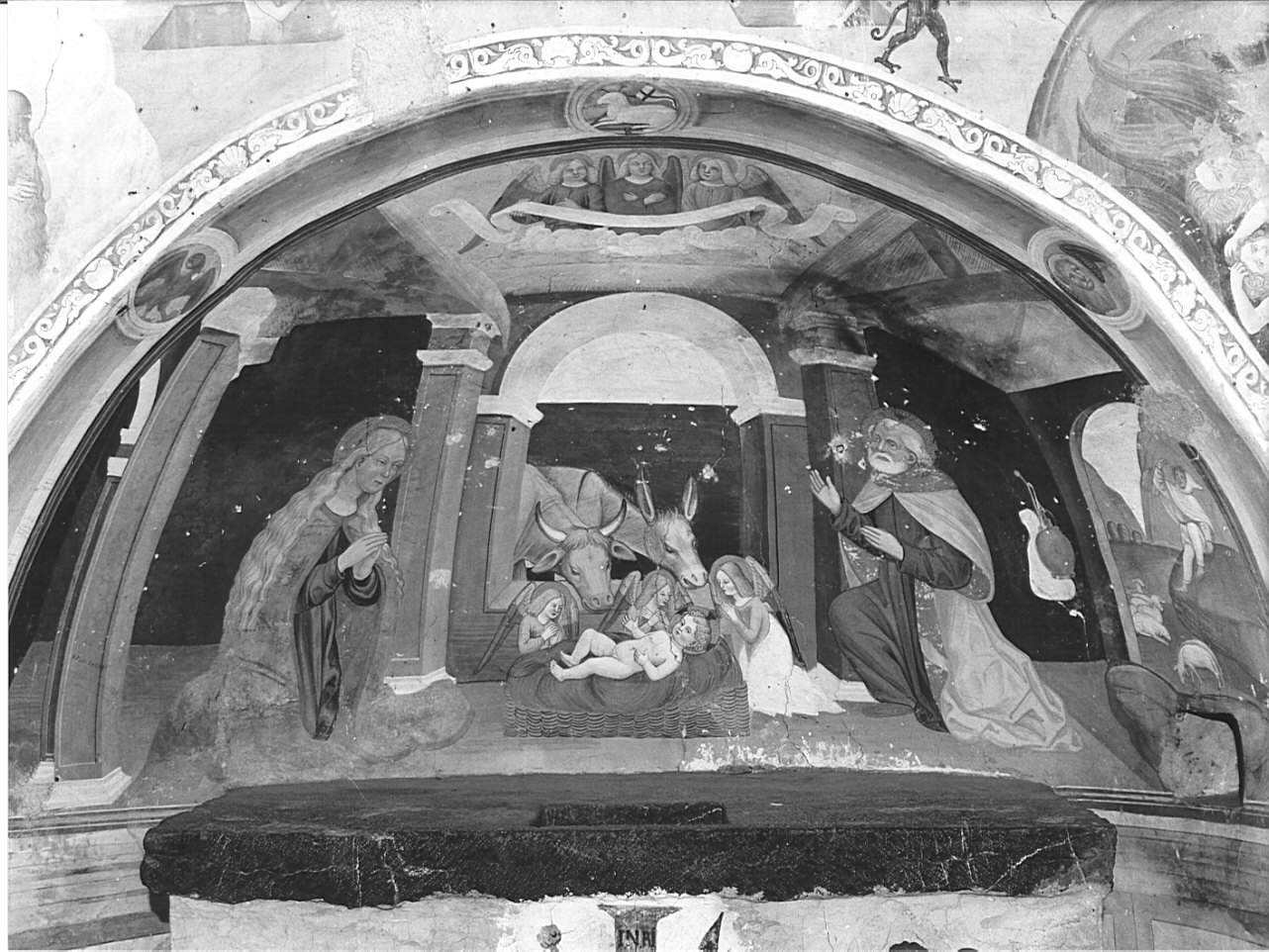 natività di Gesù (dipinto, opera isolata) - ambito lombardo (fine sec. XV)