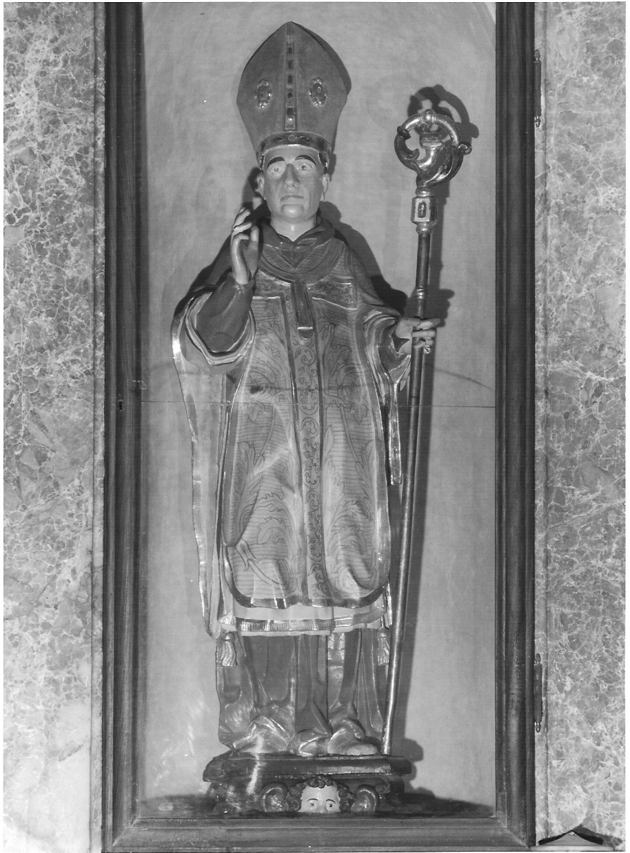 Sant'Ambrogio (?) (statua, opera isolata) - bottega lombarda (sec. XVII)