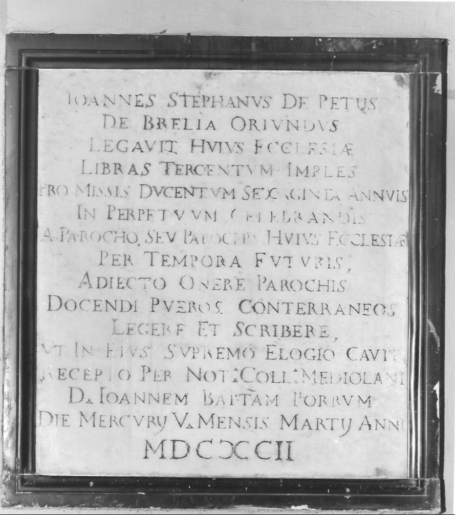 lapide, opera isolata - bottega lombarda (sec. XVII)