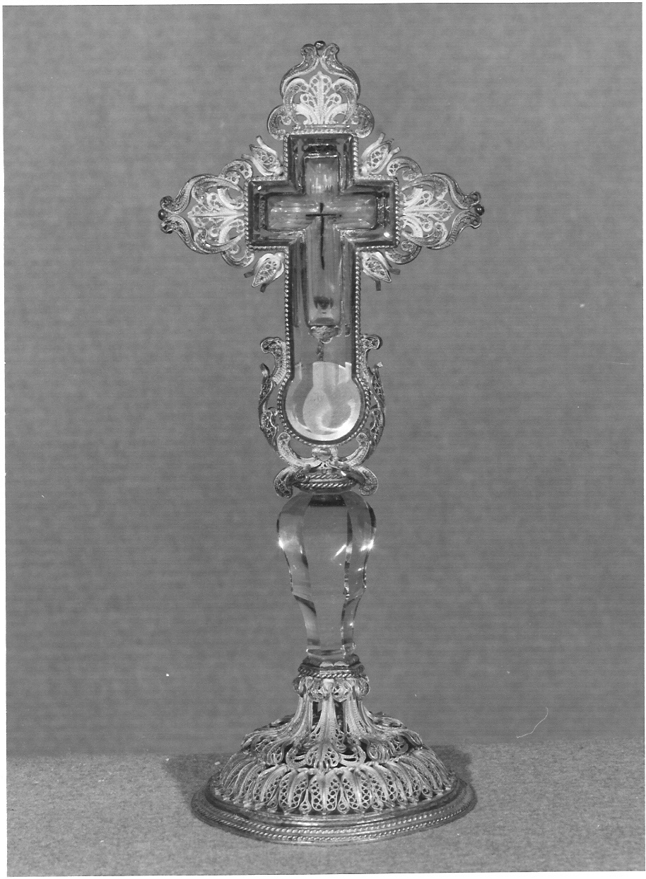 reliquiario - a croce, opera isolata - bottega lombarda (sec. XVIII)