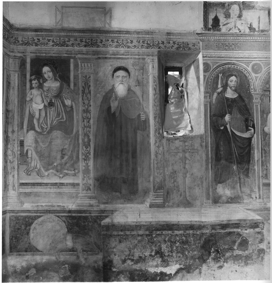 Madonna con Bambino e Sant'Antonio (dipinto, opera isolata) - ambito lombardo (sec. XVI)