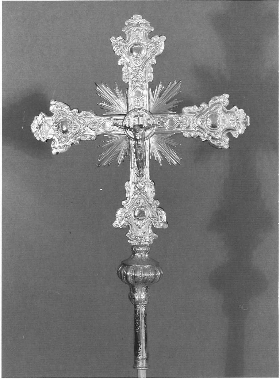 croce processionale, opera isolata - bottega lombarda (sec. XVIII)