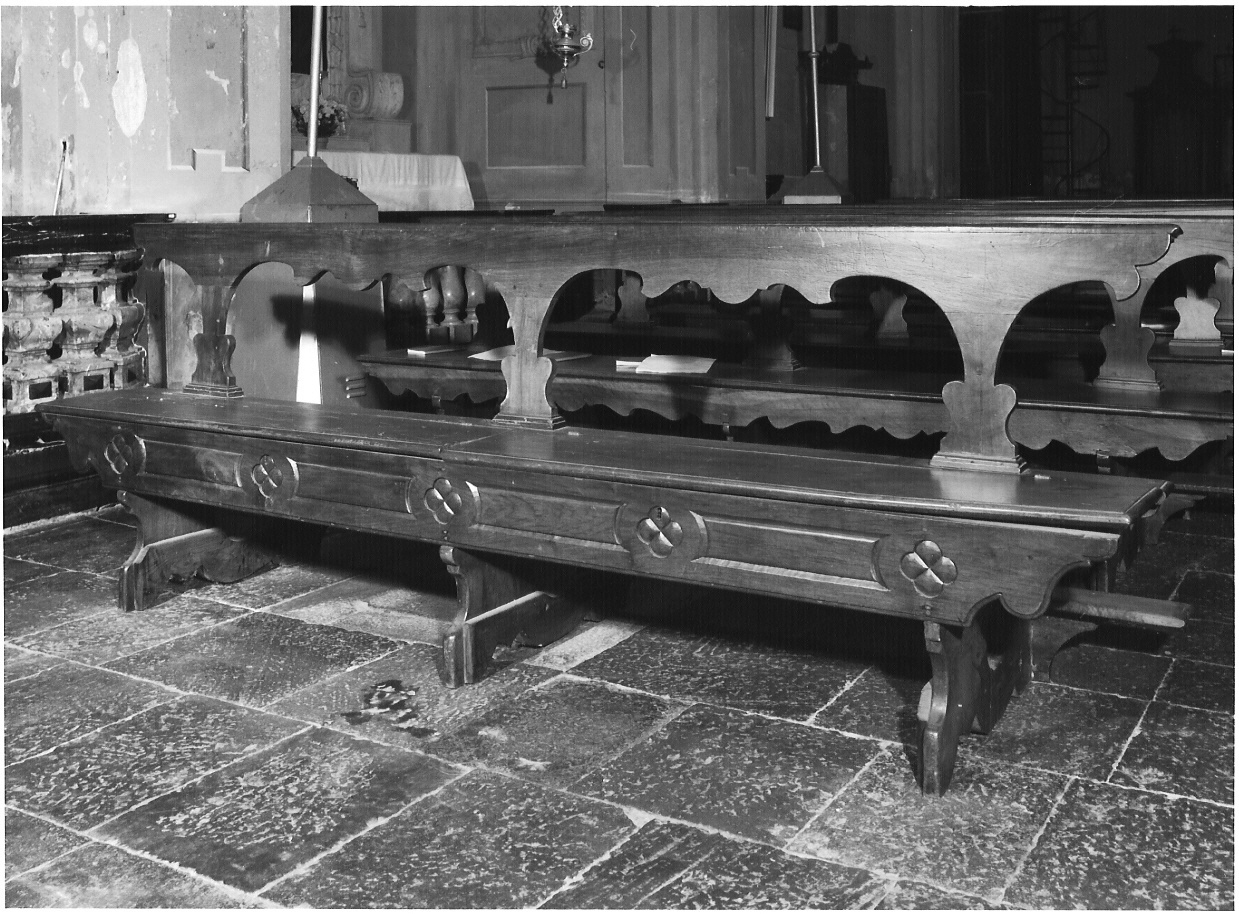 banco da chiesa, serie - bottega lombarda (secc. XVIII/ XIX)