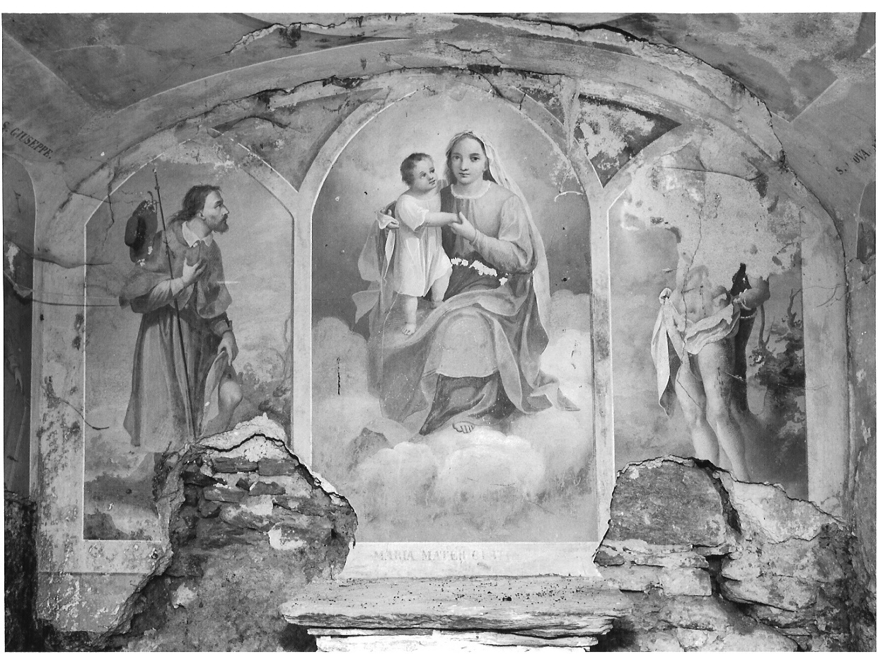 Madonna con Bambino tra San Rocco e San Sebastiano (dipinto) - ambito lombardo (sec. XIX)