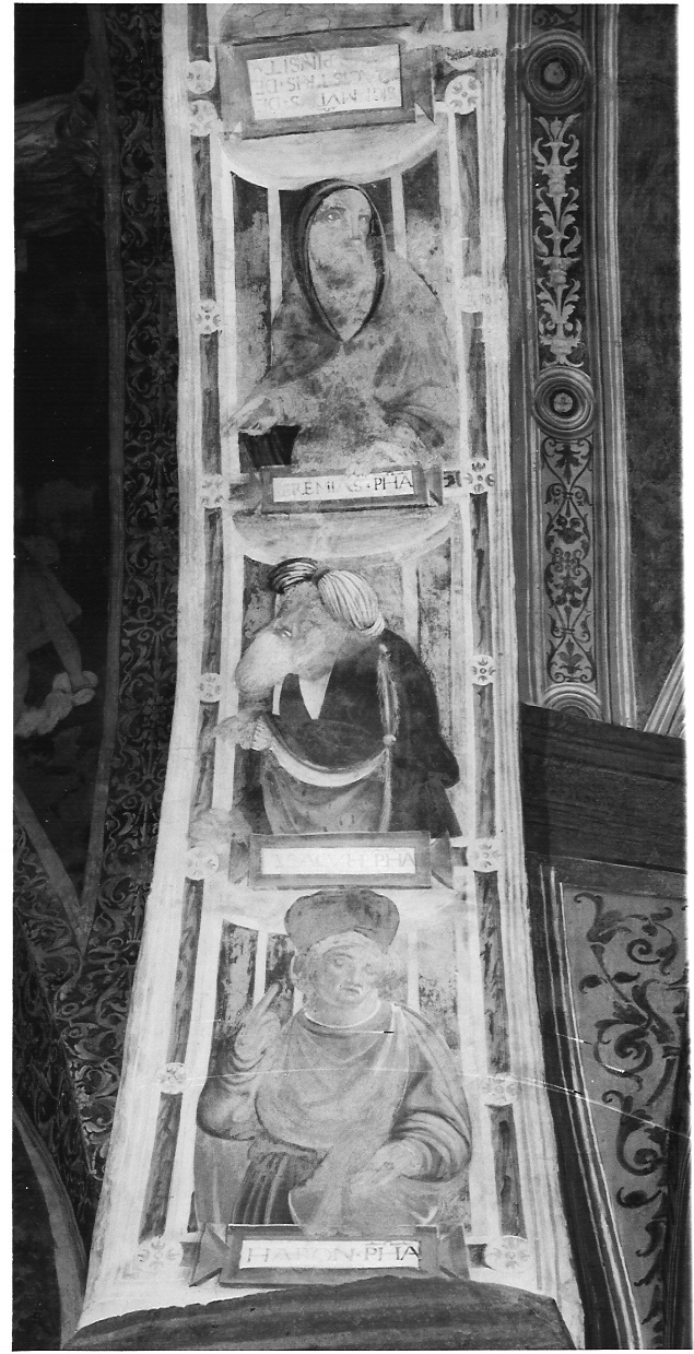 Aronne/ Abacul/ Geremia/ Amon (?) (Amos ?)/ figura maschile/ Achaz (dipinto) di De Magistris Sigismondo (sec. XVI)
