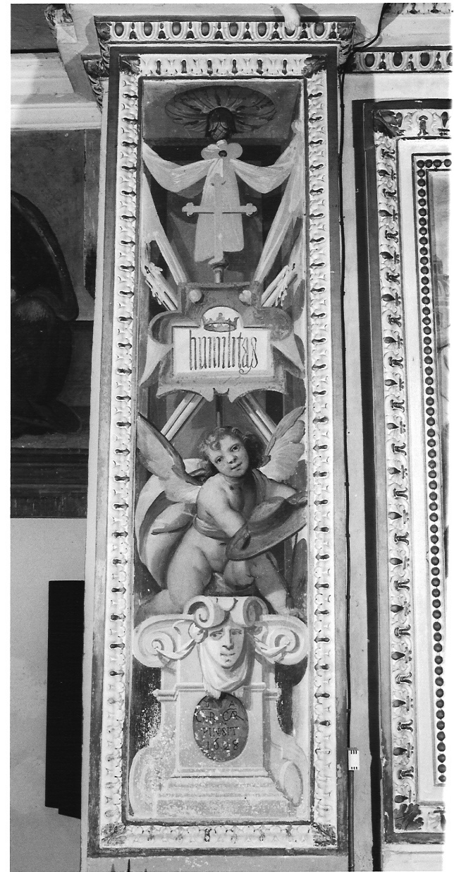 angioletto con cappello cardinalizio (dipinto) di Caresana Cristoforo (sec. XVII)