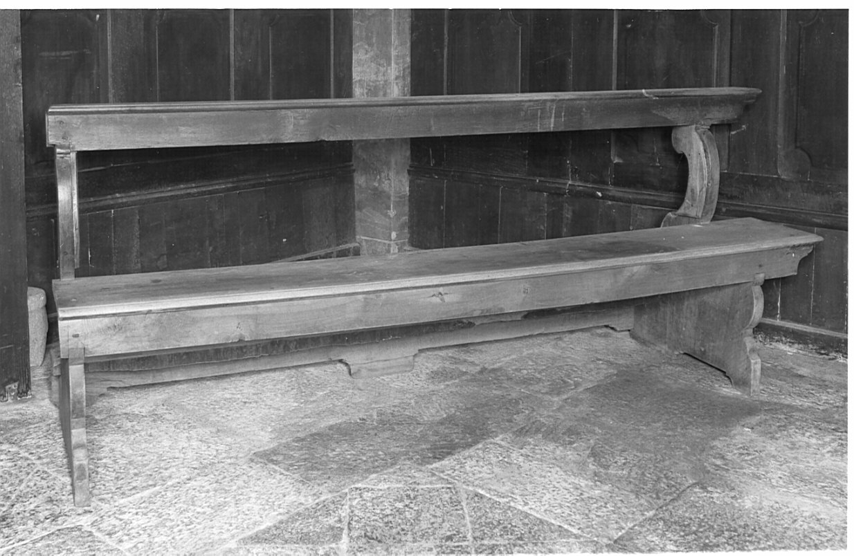 banco da chiesa, opera isolata - bottega lombarda, ambito lombardo (secc. XVIII/ XIX)