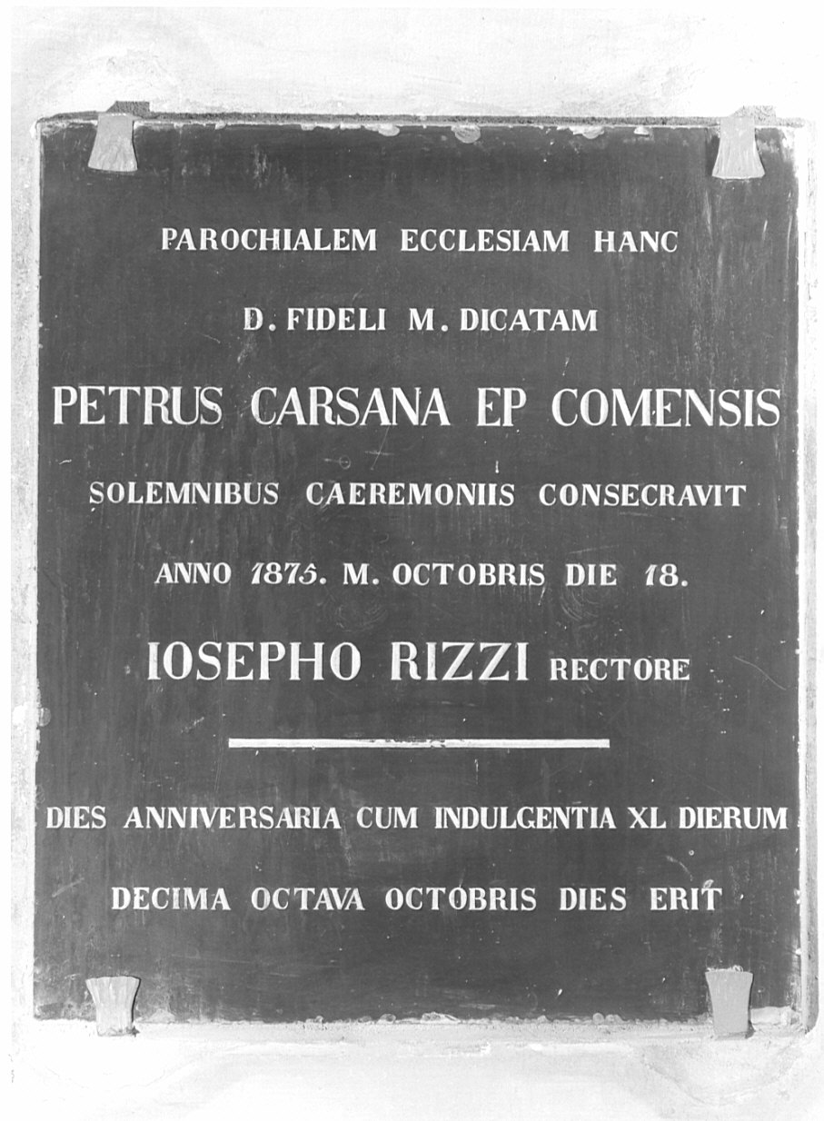 lapide commemorativa, opera isolata - bottega lombarda, ambito lombardo (sec. XIX)