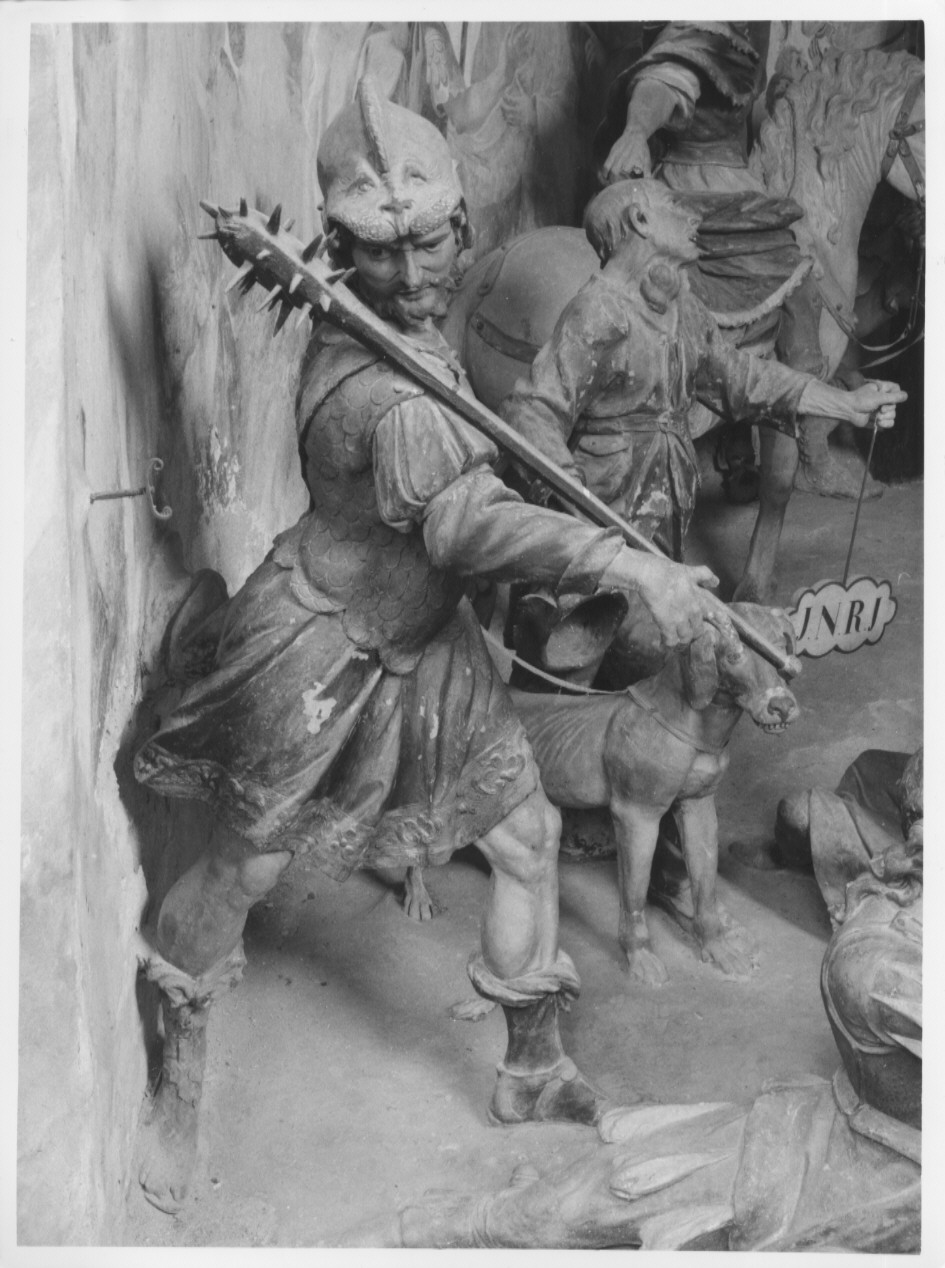 soldato con cane (gruppo scultoreo, ciclo) di Silva Agostino (sec. XVII)