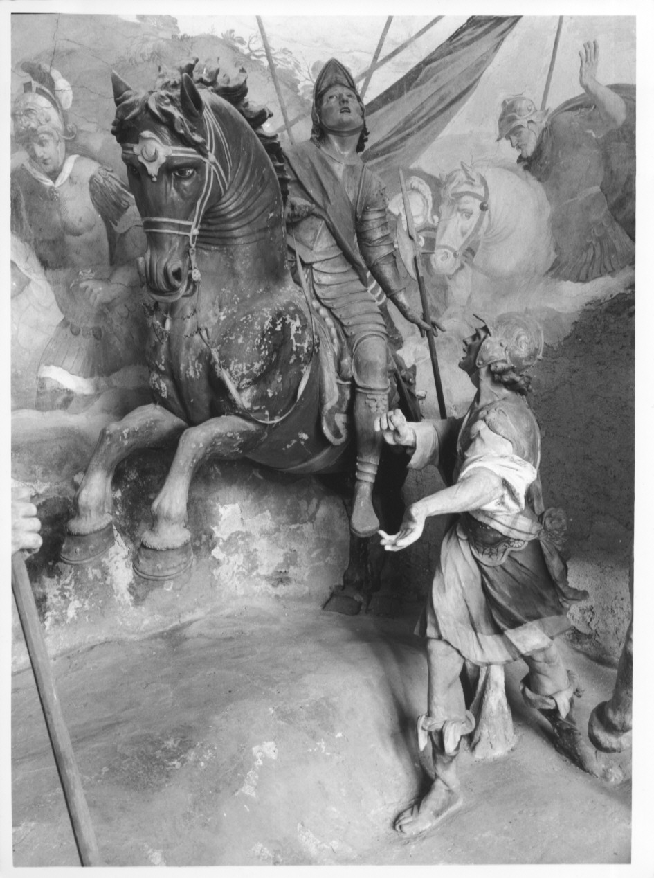 soldato con alabarda a cavallo (statua, ciclo) di Silva Agostino (sec. XVII)