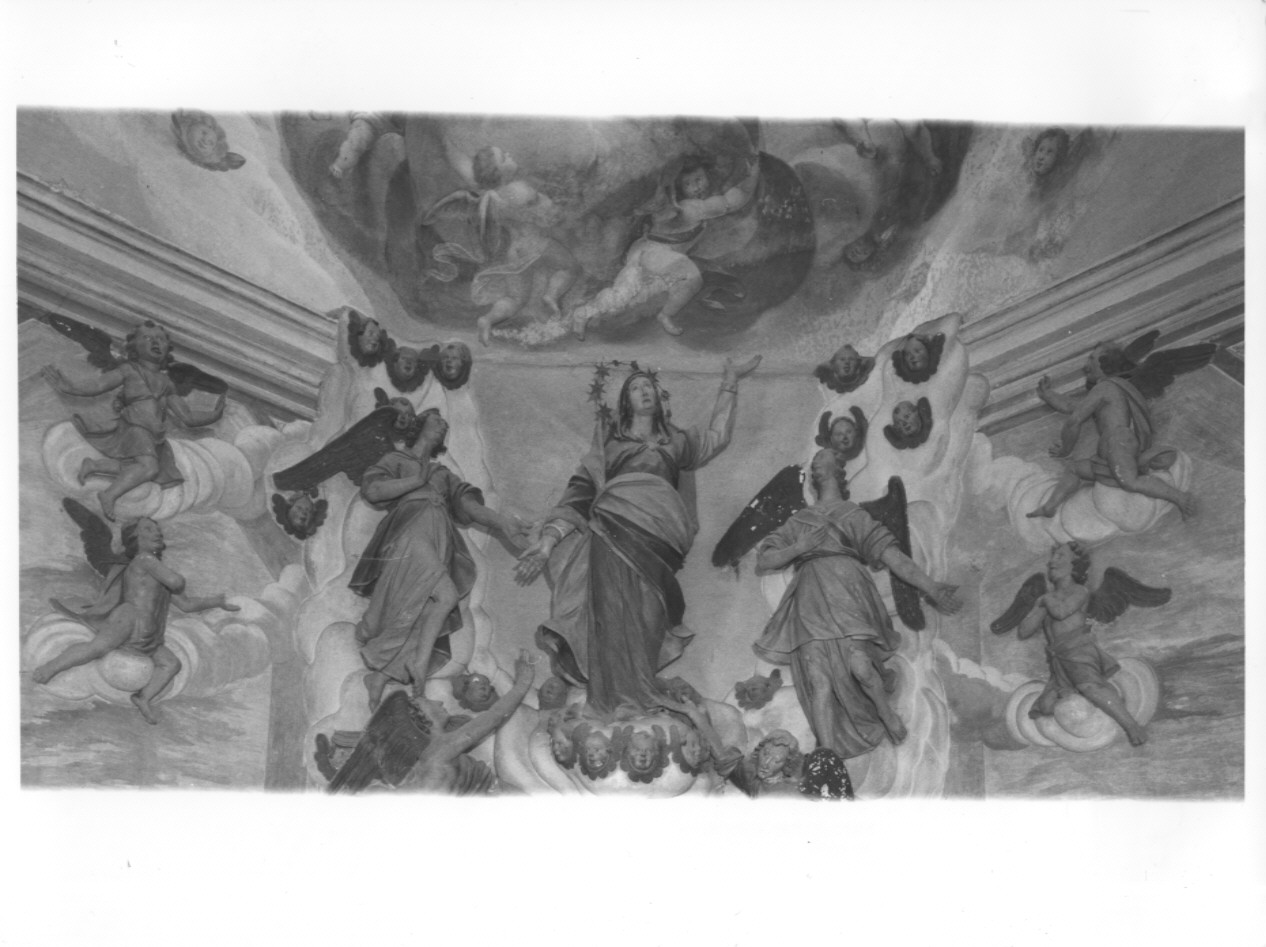 Madonna assunta con angeli (gruppo scultoreo, ciclo) - bottega ticinese (sec. XVII)