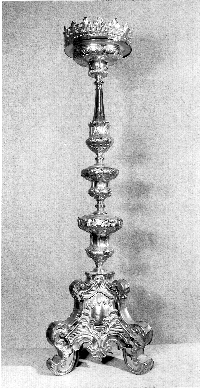 candeliere d'altare, opera isolata - ambito lombardo (sec. XVIII)