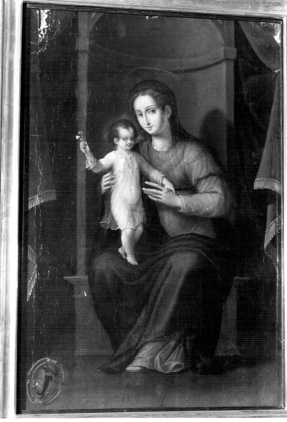 Madonna in trono con Bambino (dipinto, opera isolata) - ambito lombardo (seconda metà sec. XVI)