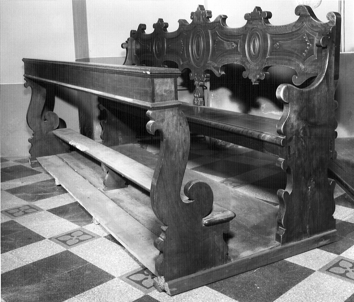 banco da chiesa, opera isolata - ambito lombardo (secondo quarto sec. XIX)