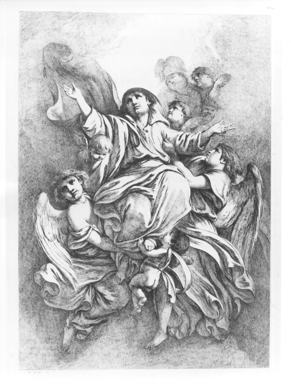 Assunzione della Madonna (?) (stampa, serie) di Huet Jean Baptiste (sec. XIX)