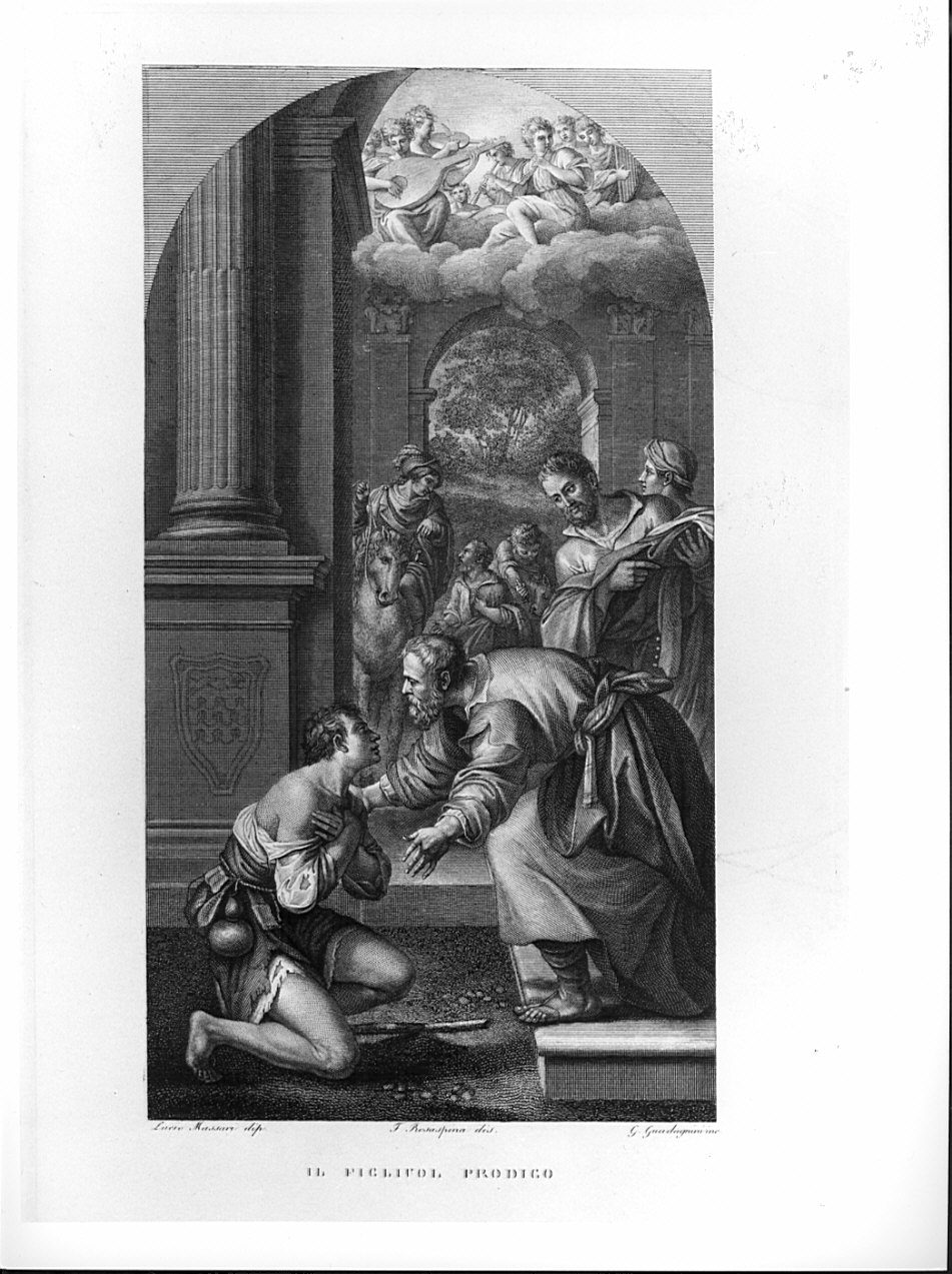 Il Figlio prodigo, parabola del figlio prodigo (stampa, serie) di Rosaspina Francesco, Guadagnini Gaetano, Massari Lucio (sec. XIX)