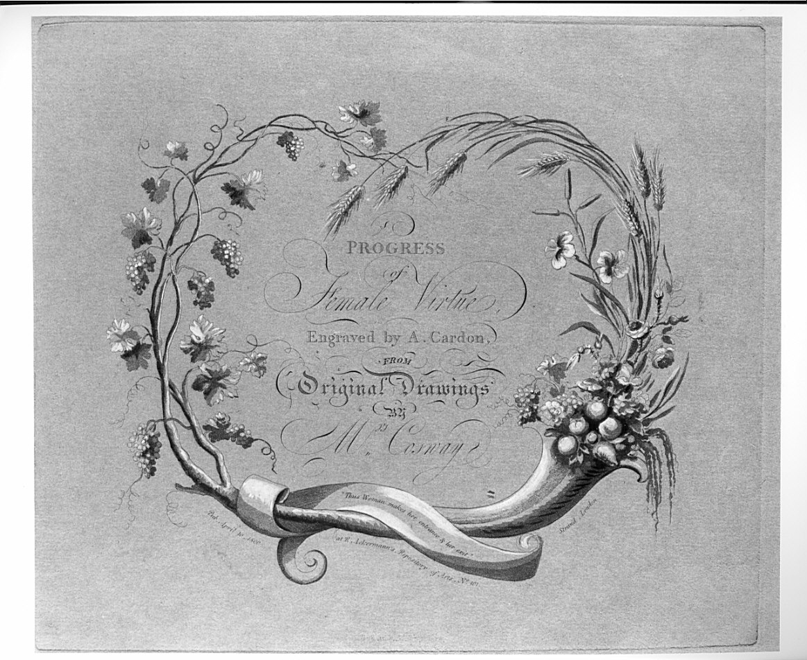 cartiglio con inscrizione (stampa, serie) di Cardon Antoine, Cosway Hadfield Maria (sec. XIX)