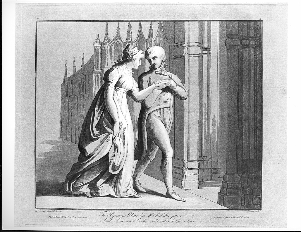 figura femminile con figura maschile (stampa, serie) di Cardon Antoine, Cosway Hadfield Maria (sec. XIX)