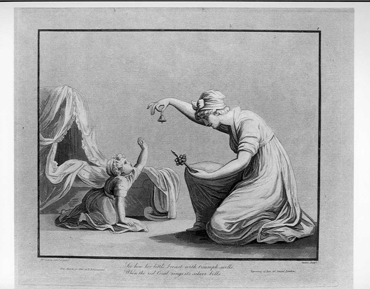 scena familiare (stampa, serie) di Cardon Antoine, Cosway Hadfield Maria (sec. XIX)