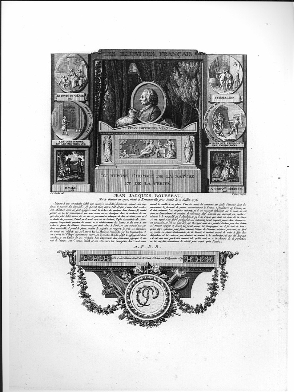 cartigli (stampa, serie) di Ponce Nicolas, Marillier Clement Pierre (sec. XIX)