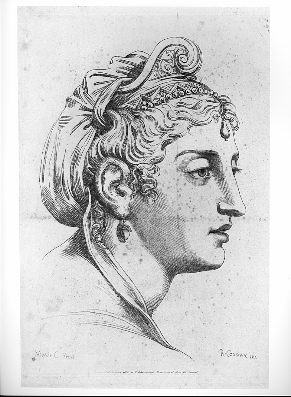 testa di donna (stampa, serie) di Cosway Hadfield Maria, Cosway Richard (sec. XIX)