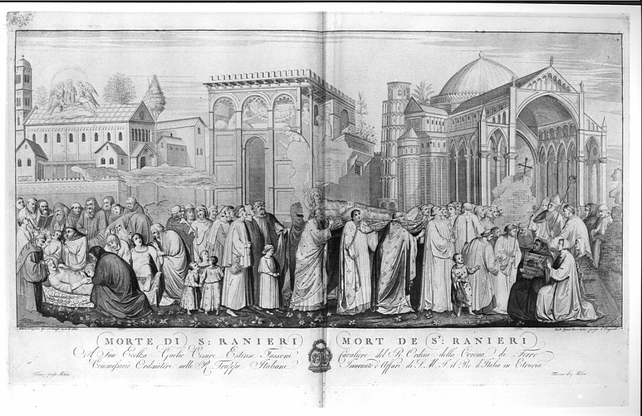 Morte di S. Ranieri, San Ranieri (stampa, serie) di Lasinio Carlo, Antonio Veneziano (sec. XIX)