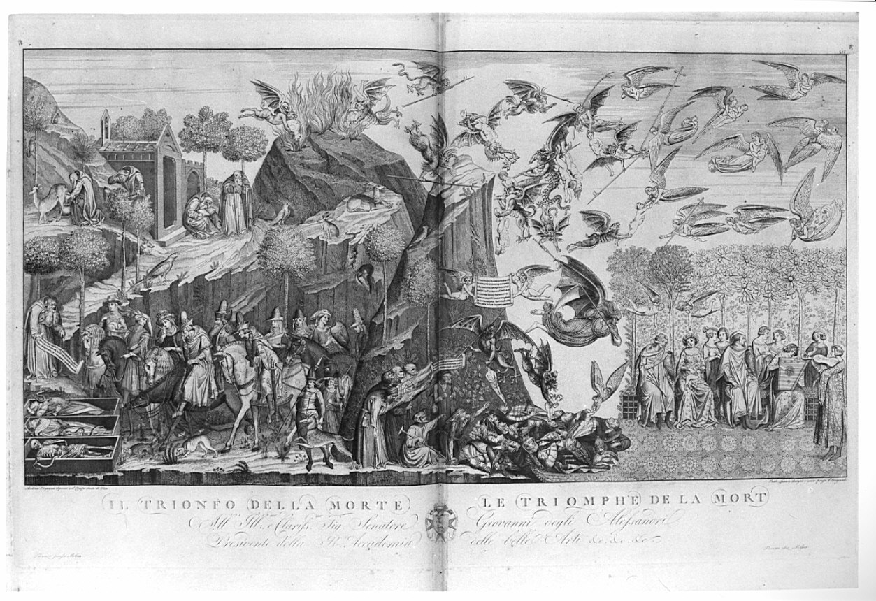 Il Trionfo della morte, Morte (stampa, serie) di Lasinio Carlo, Buffamalco (sec. XIX)