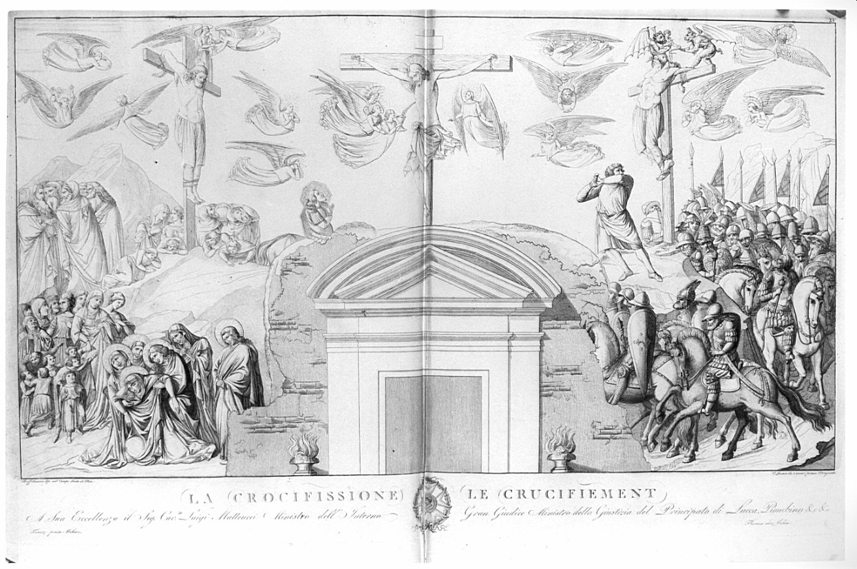 La Crociffisione, crocifissione di Cristo (stampa, serie) di Lasinio Carlo, Buffamalco (sec. XIX)
